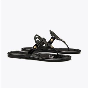 Tory Burch Patent Black Miller Sandals